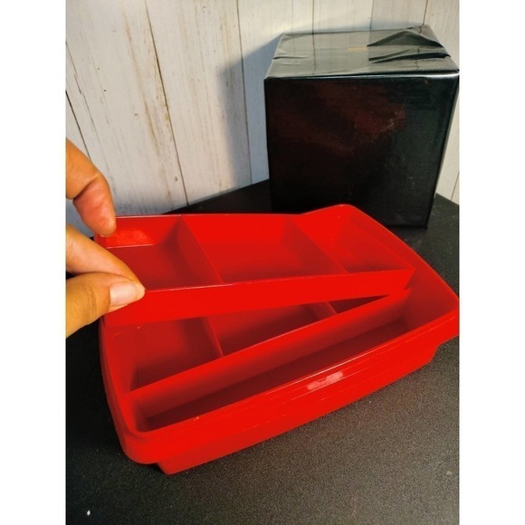 Tupperware Vintage Stow-N-Go Organization Container Set Red  (C6) - Picture 10 of 11